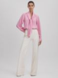 Reiss Ella Tie Detail Blouse, Pink