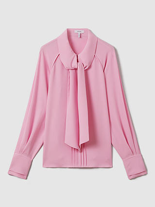Reiss Ella Tie Detail Blouse, Pink