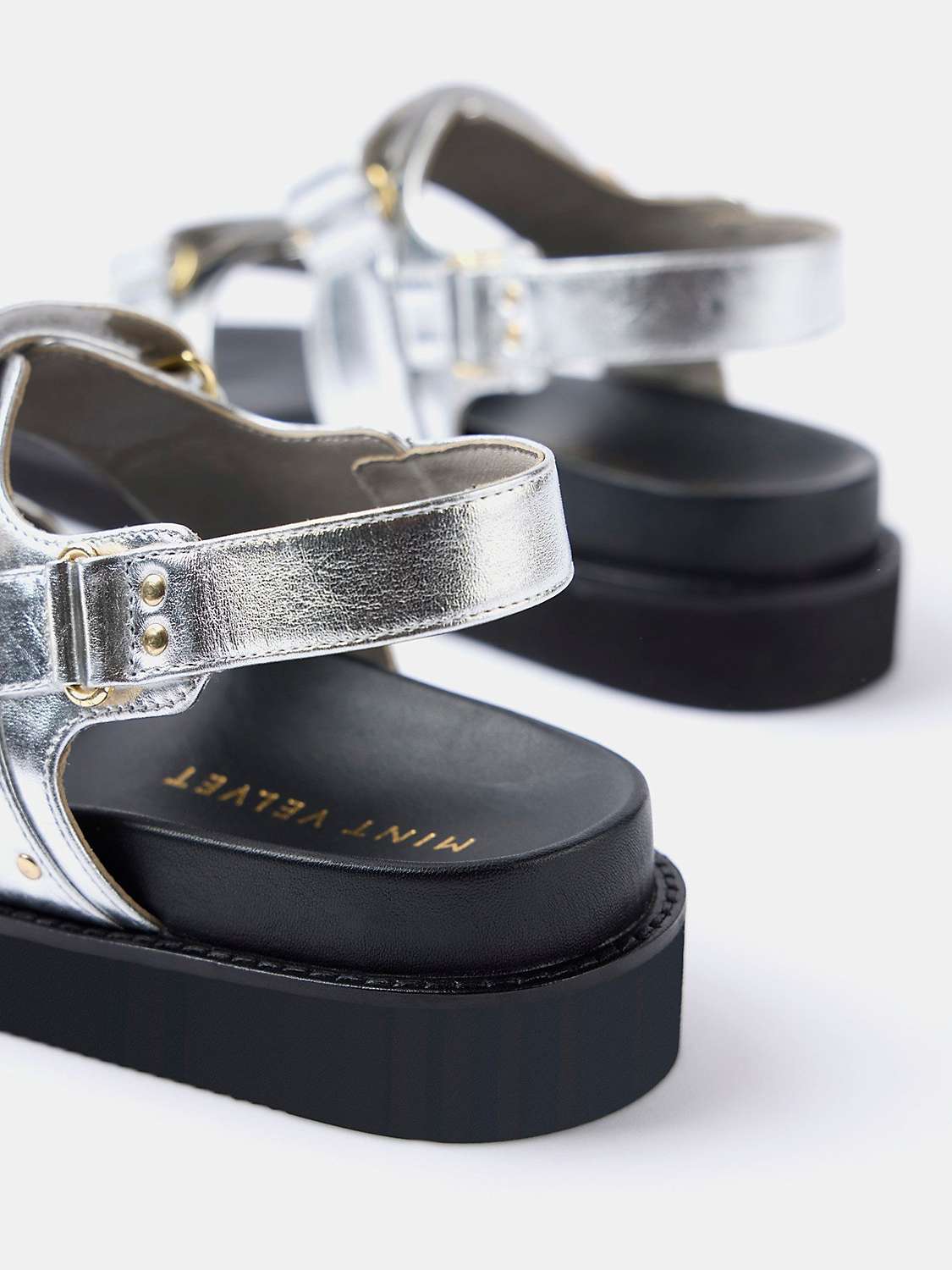 Buy Mint Velvet lver Leather Sandals, Silver Online at johnlewis.com