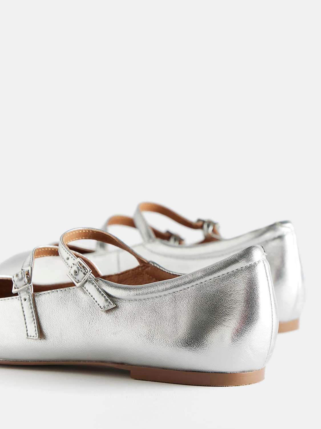 Buy Mint Velvet Ballet Pumps, Silver Online at johnlewis.com