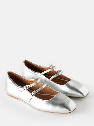 Mint Velvet Ballet Pumps, Silver