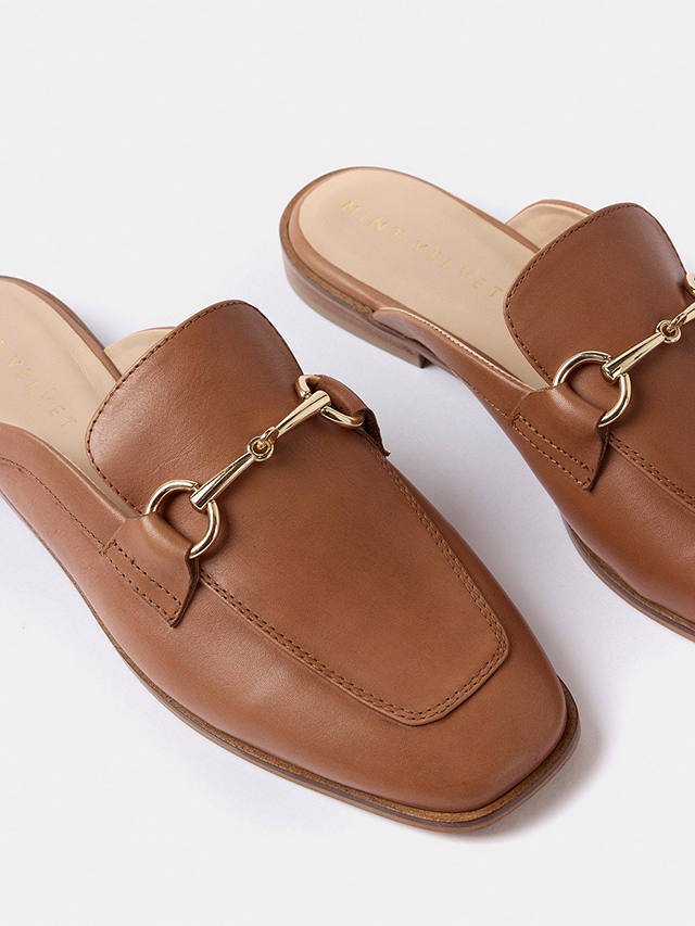 Mint Velvet Leather Loafer Shoes, Brown Multi Brown