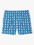 Lacoste Mid Length Robert George Print Swim Shorts, Blue/Multi, Blue/Multi