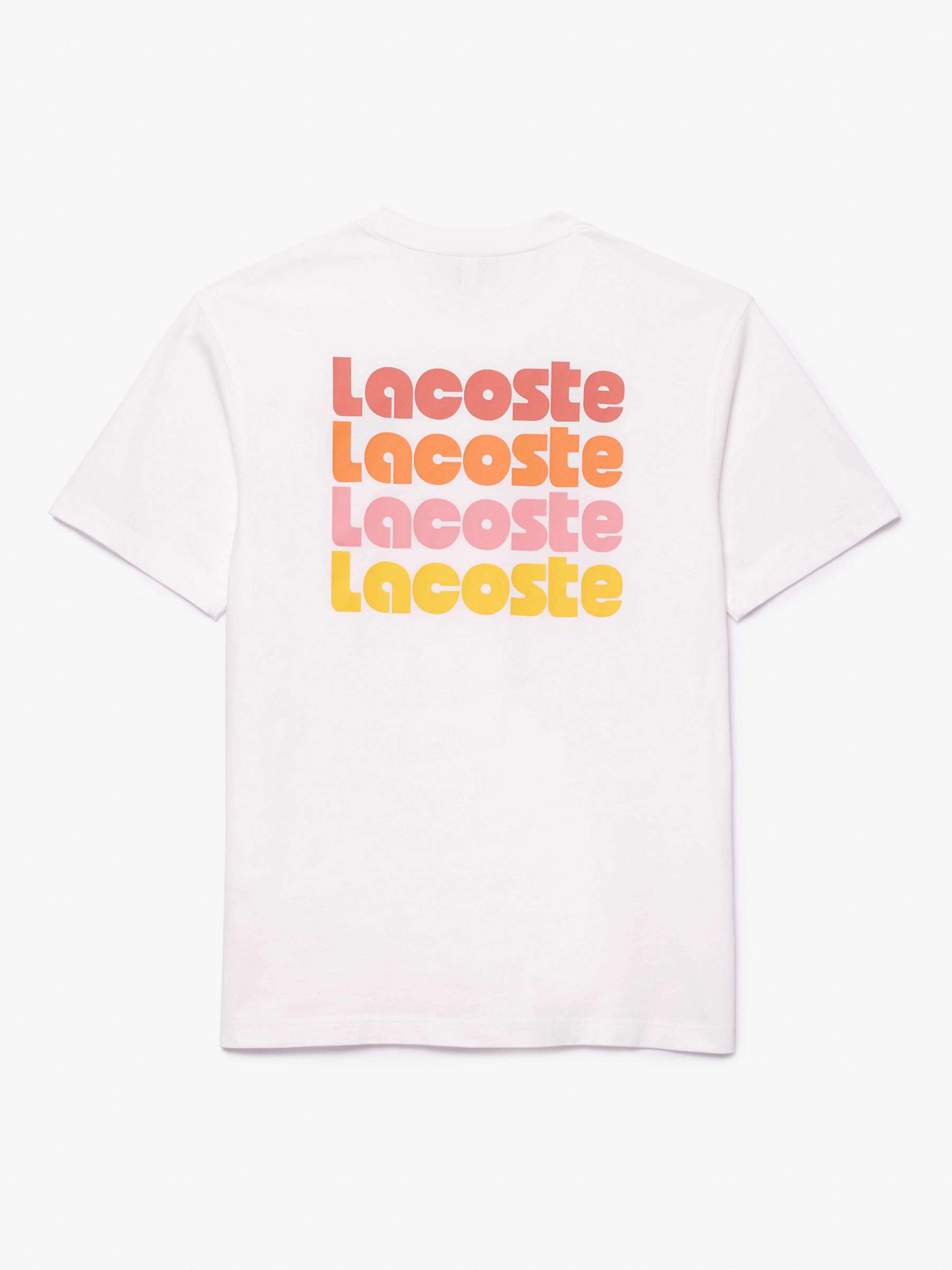 Buy Lacoste Summer Print T-Shirt, White Online at johnlewis.com