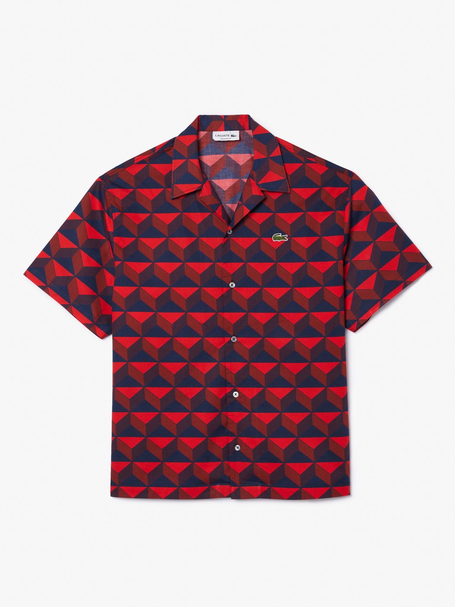 Lacoste Short Sleeve Robert George Print Shirt, Red/Multi, XXL