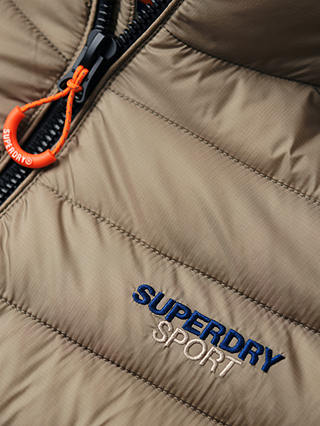 Superdry Hood Fuji Padded Jacket, Deep Beige Slub
