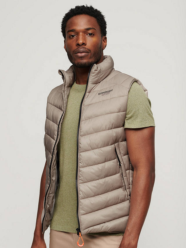 Superdry Non-Hooded Fuji Padded Gilet, Chateau Grey
