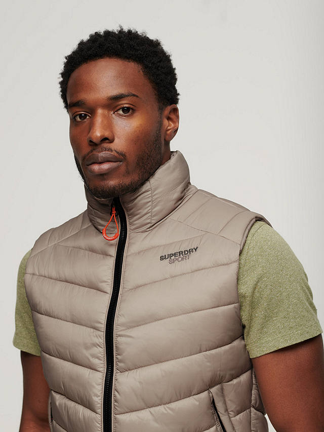 Superdry Non-Hooded Fuji Padded Gilet, Chateau Grey