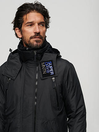 Superdry Hood Mountain Windbreaker Jacket, Black/Everton