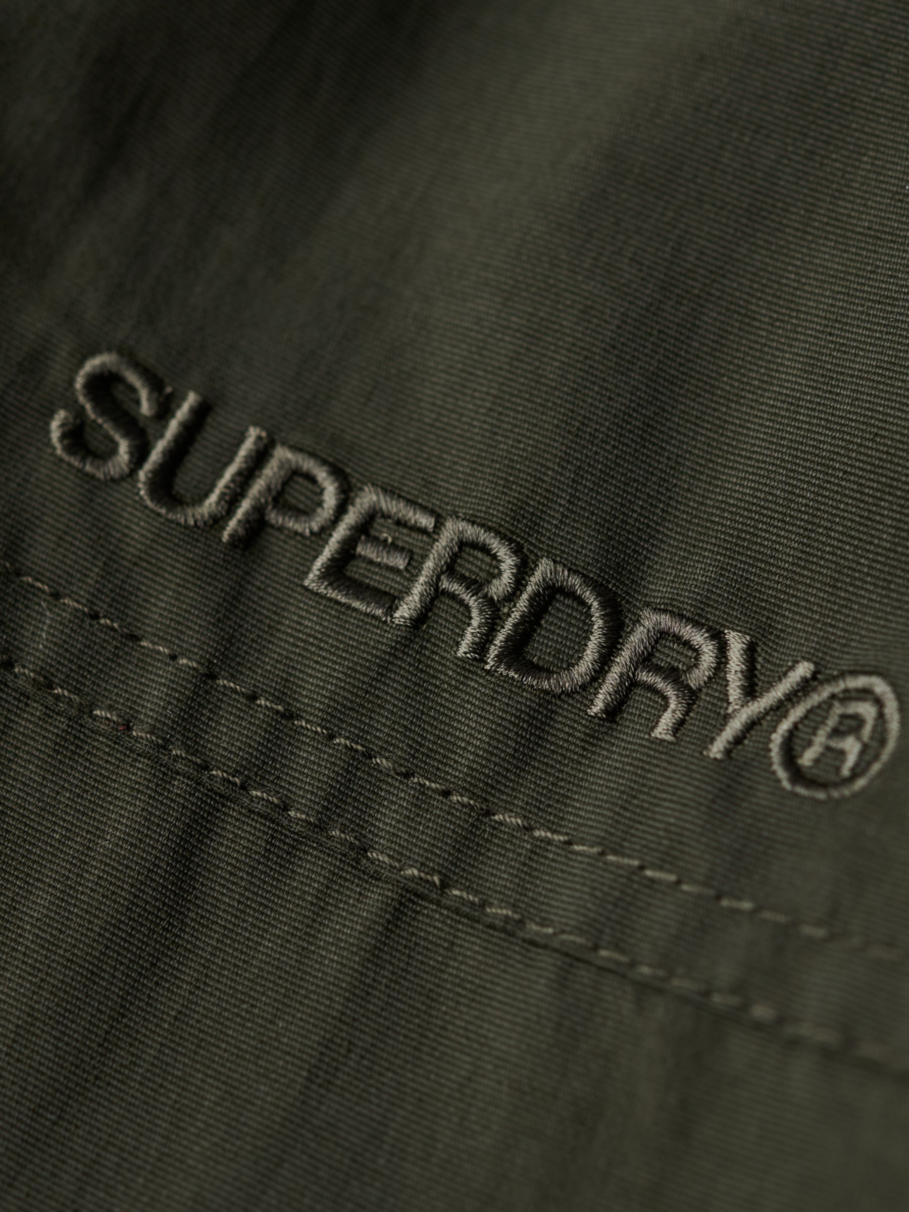 Superdry Surplus Nylon Hooded Bomber Jacket, Olive at John Lewis & Partners