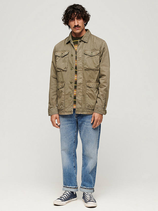 Superdry Military M65 Lightweight Jacket, Dusty Olive Green at John ...