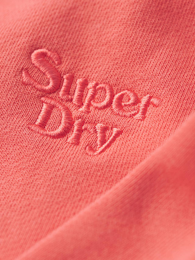 Superdry Vintage Washed Cotton Sweatshirt, Hot Coral