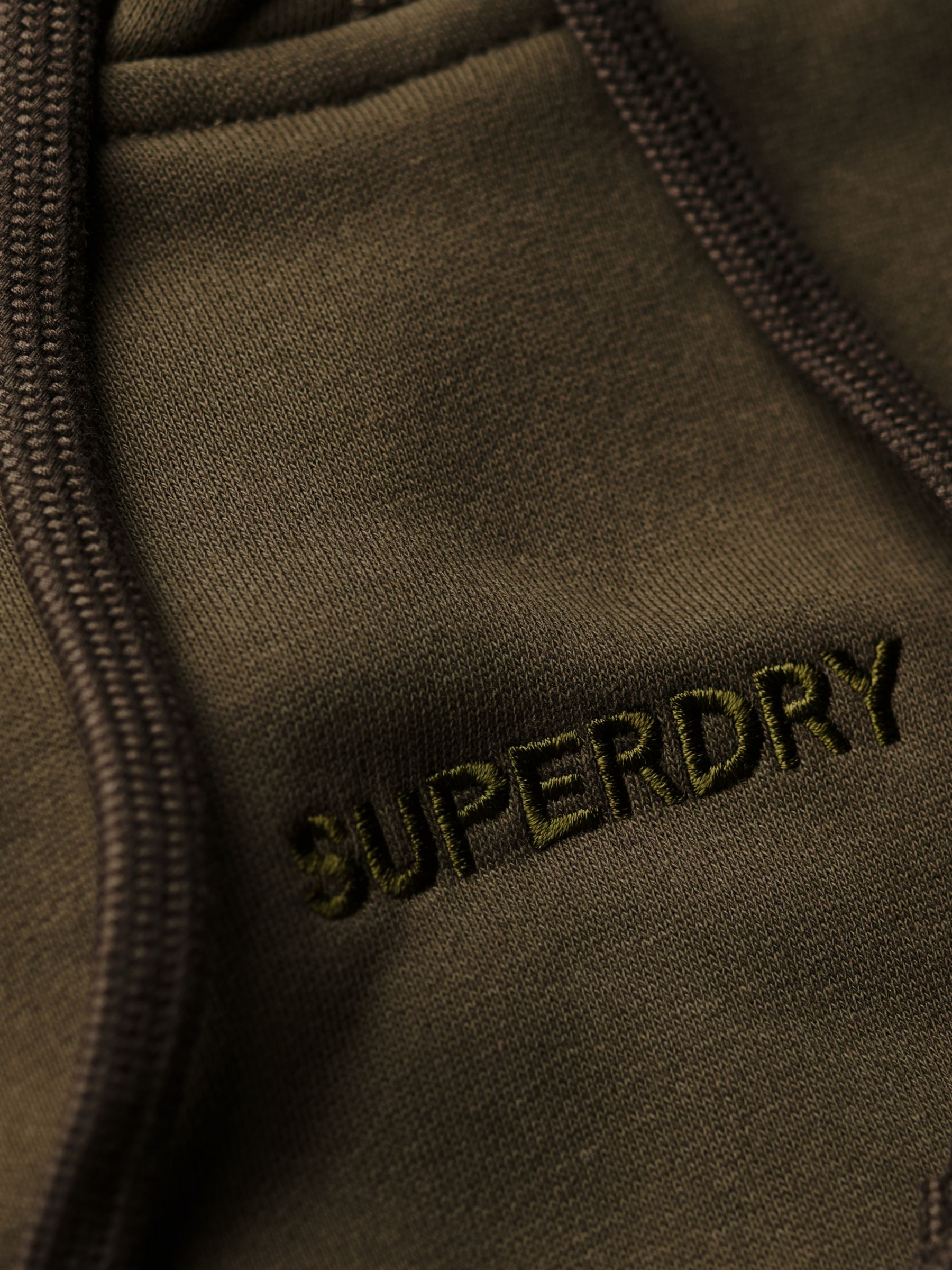 Superdry Micro Logo Graphic Loose Hoodie, Army Khaki, L