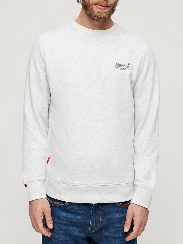 Superdry Essential Logo Crew Sweatshirt, Glacier Grey Marl