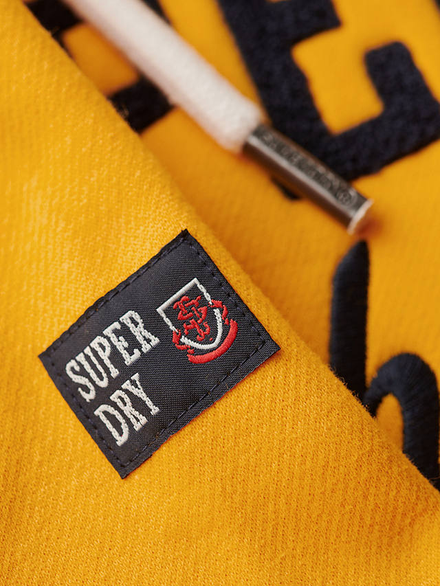 Superdry Athletic Script Embroidered Graphic Hoodie, Desert Ochre Yellow