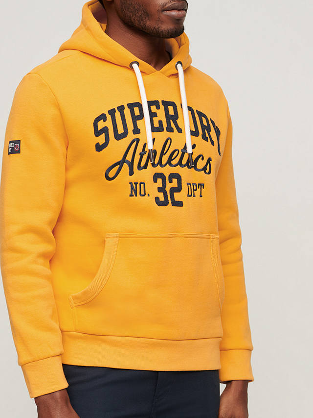 Superdry Athletic Script Embroidered Graphic Hoodie, Desert Ochre Yellow