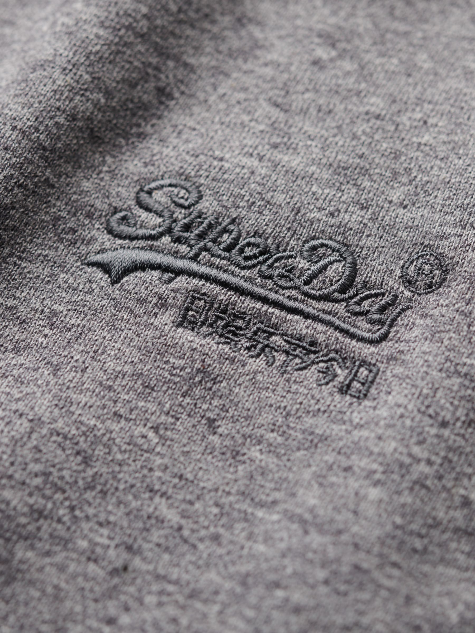 Superdry Logo Crew Neck Sweatshirt, Dark Grey Fleck Marl, S