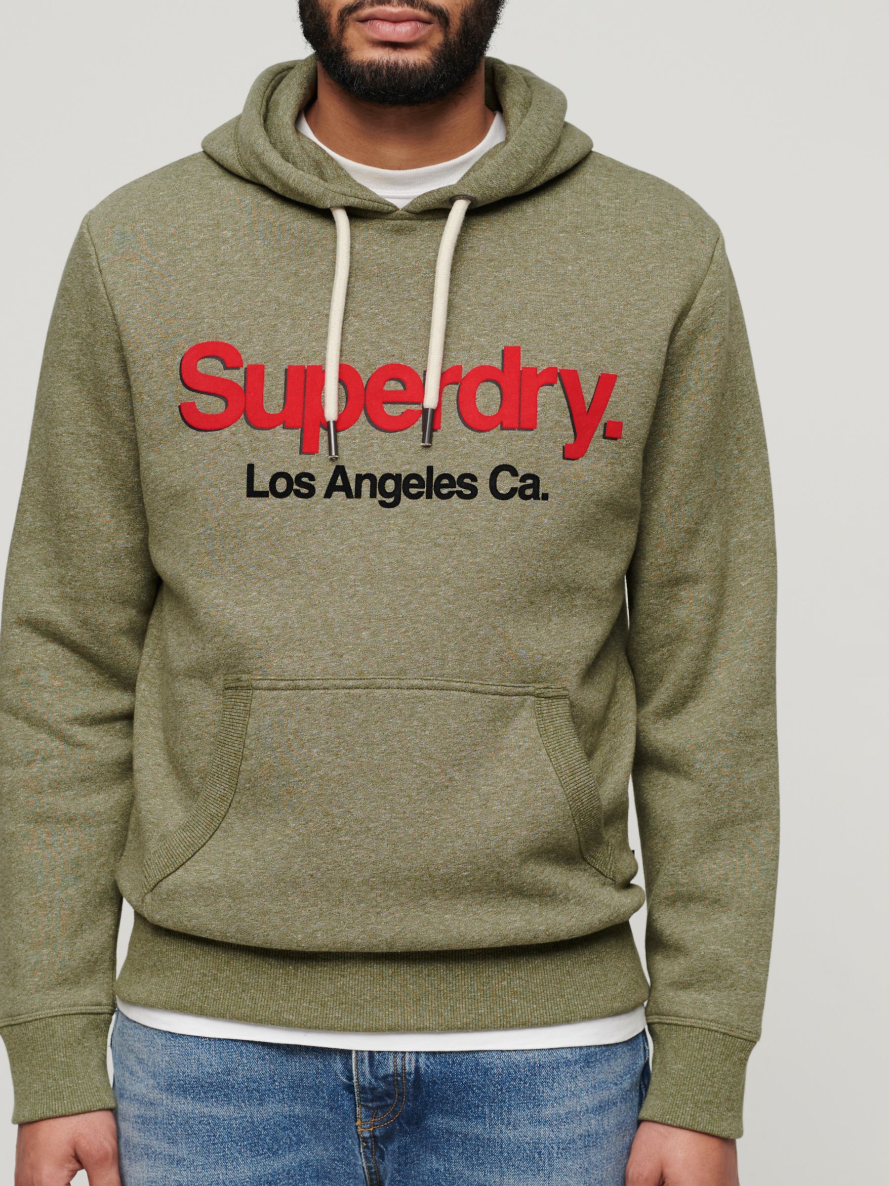 Superdry Core Logo Classic Hoodie, Green/Multi, XXXL