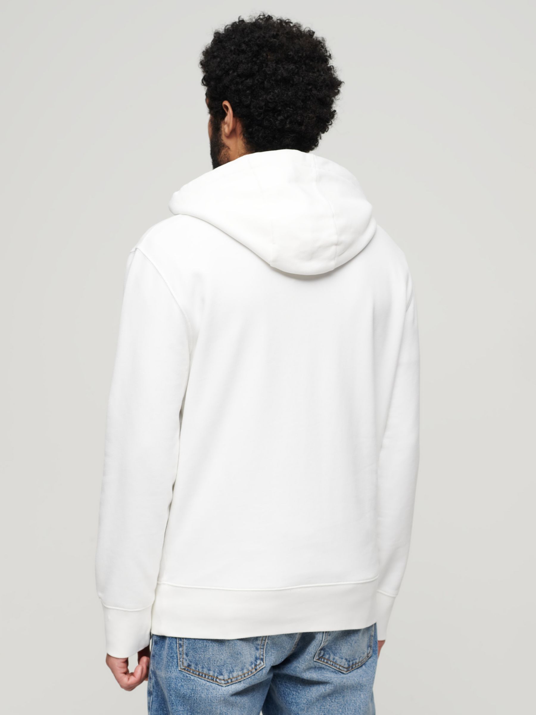 Superdry Core Logo Loose Hoodie, White/Multi, S