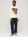 Superdry Neon Travel Loose Cotton Sweatshirt, Urban Cream