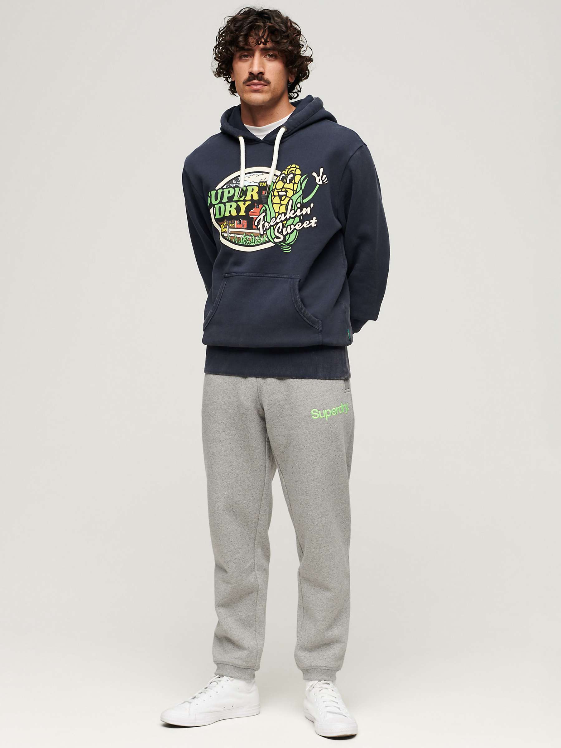 Buy Superdry Neon Travel Graphic Loose Hoodie, Eclipse Navy Online at johnlewis.com