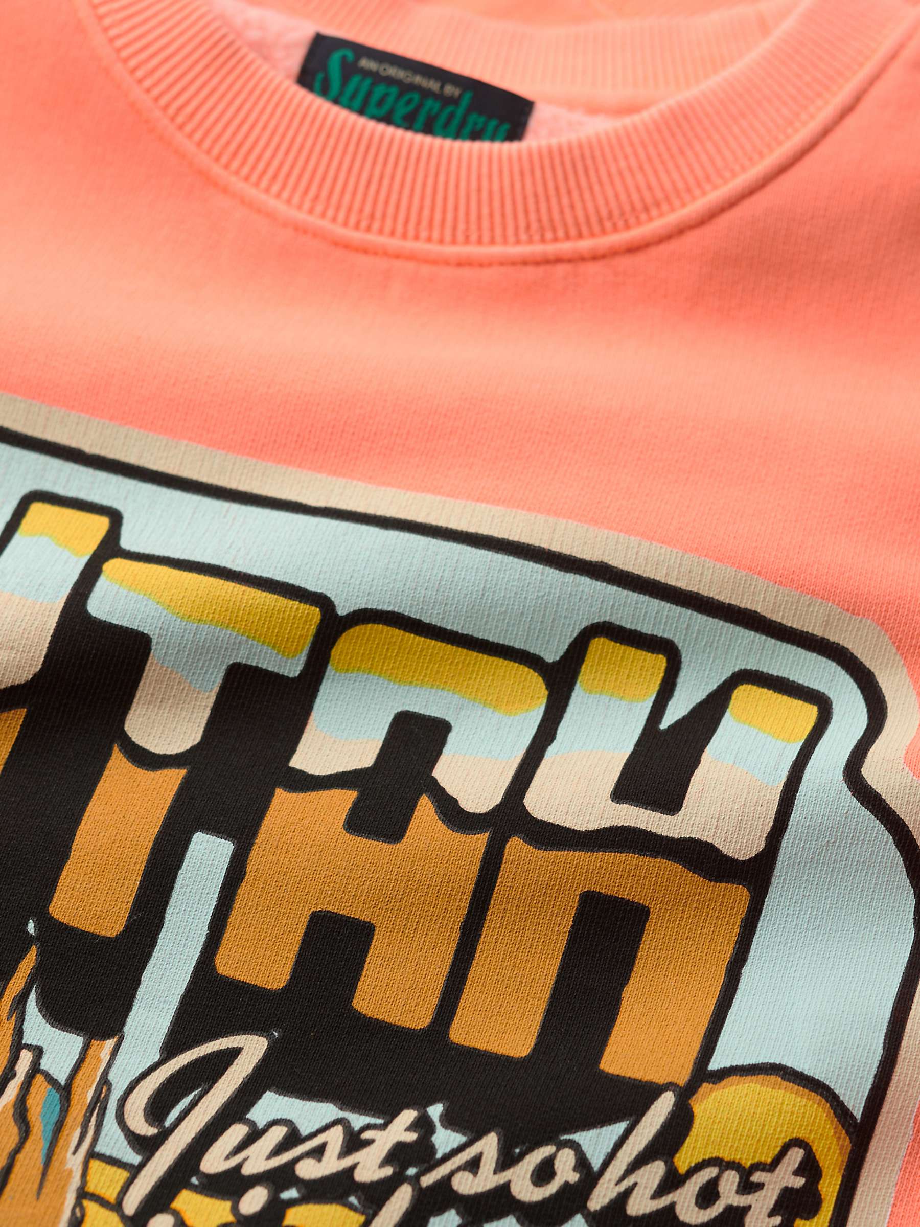 Buy Superdry Neon Travel Loose Sweatshirt, Sunblast Orange Online at johnlewis.com