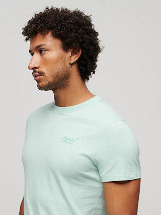 Superdry Essential Organic Cotton Logo T-Shirt, Mint Green Marl