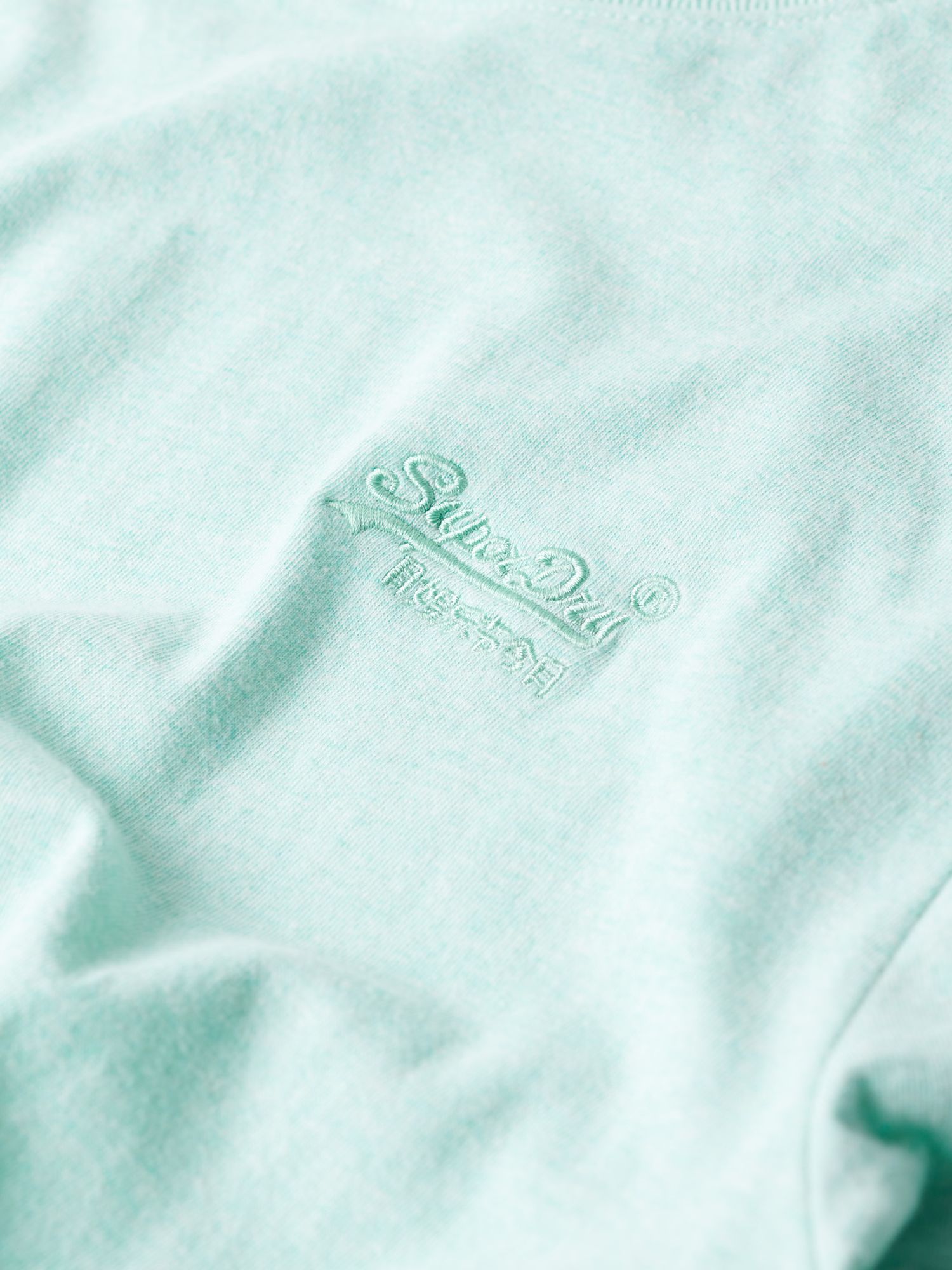 Superdry Essential Organic Cotton Logo T-Shirt, Mint Green Marl, L