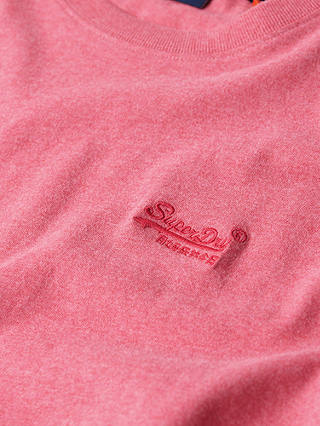 Superdry Essential Organic Cotton Logo T-Shirt, Punch Pink Marl