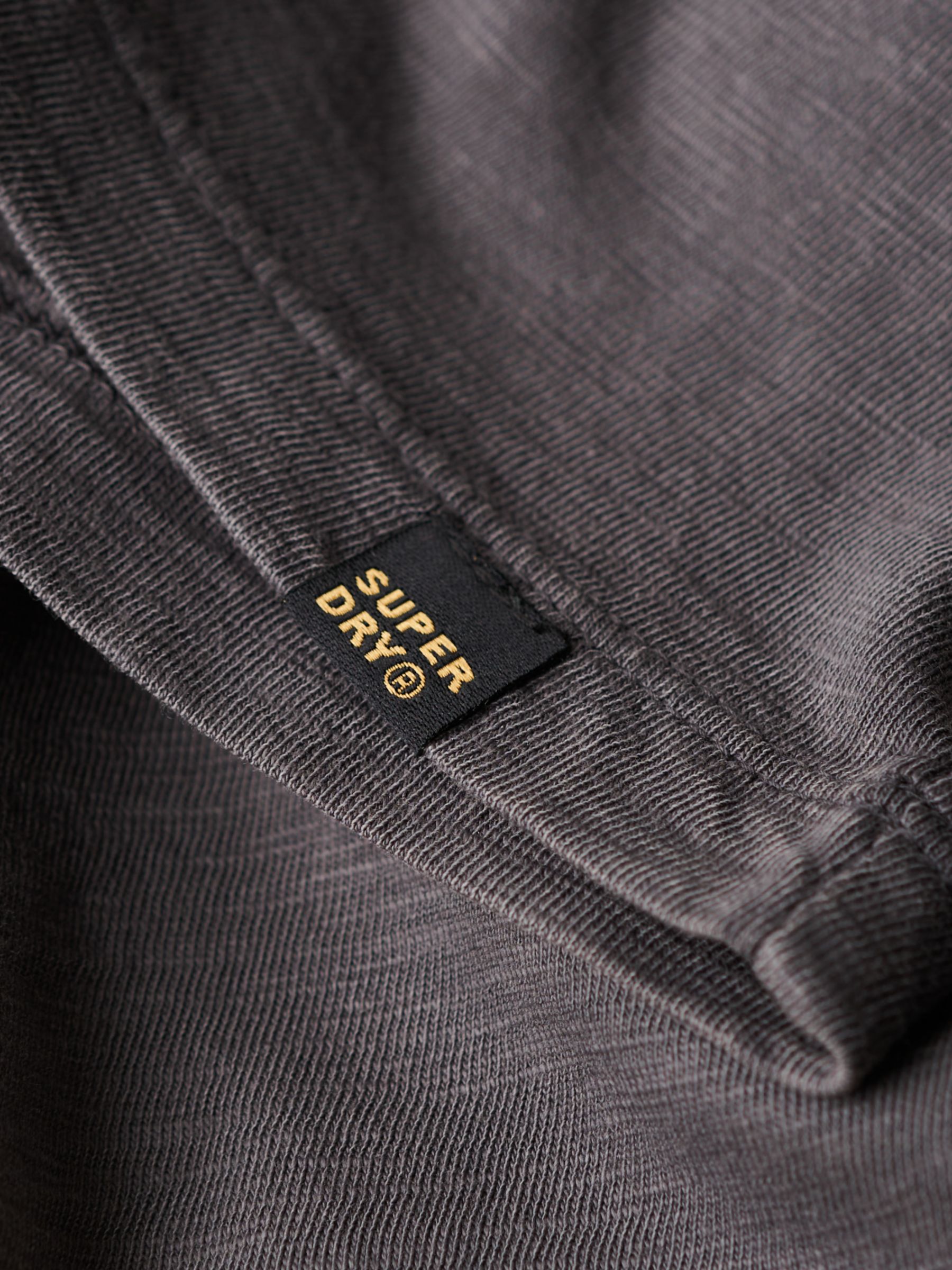 Superdry V-Neck Slub Short Sleeve T-Shirt, Dark Grey, XXL