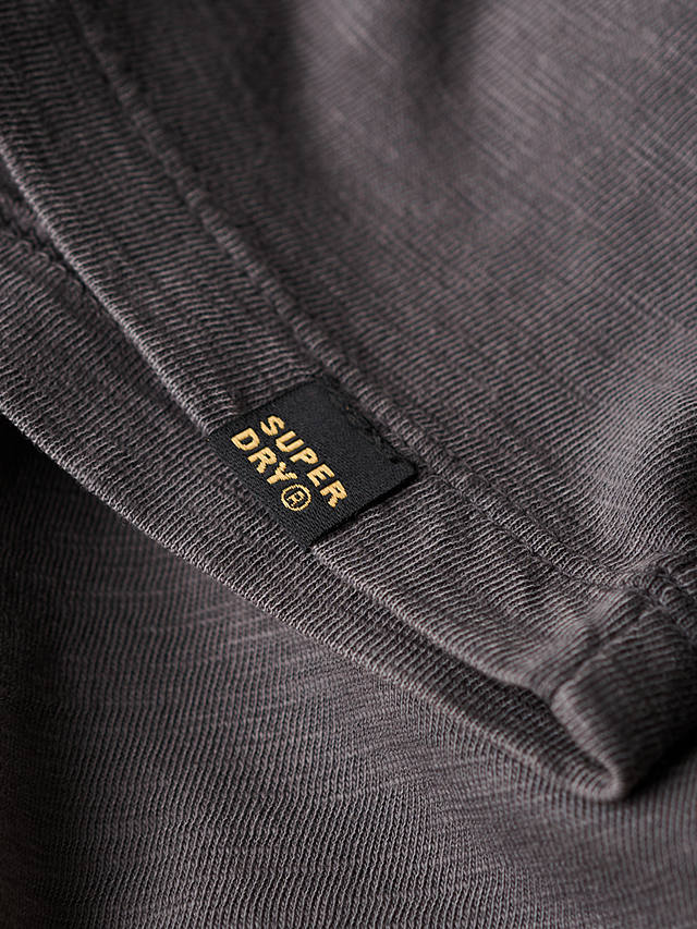 Superdry V-Neck Slub Short Sleeve T-Shirt, Dark Grey