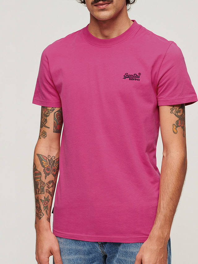 Superdry Organic Cotton Essential Logo T-Shirt, Echo Pink