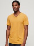 Superdry V-Neck Slub T-Shirt, Desert Ochre Yellow