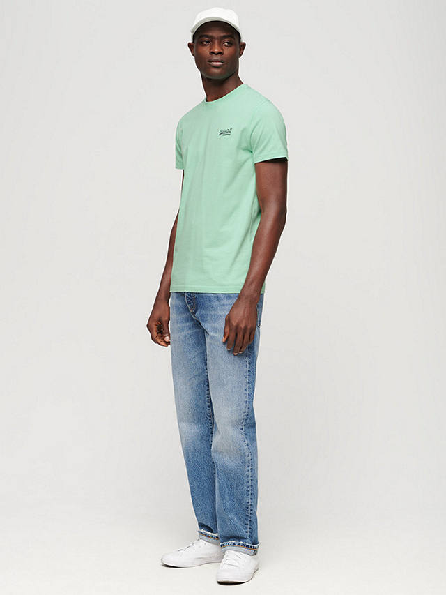 Superdry Organic Cotton Essential Logo T-Shirt, Spearmint Green