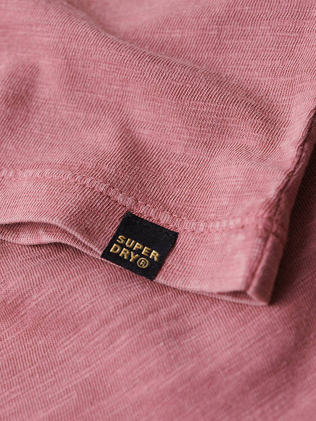 Superdry V-Neck Slub Short Sleeve T-Shirt, Mesa Rose Pink