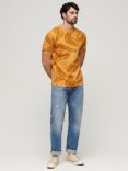 Superdry Vintage Overdyed Feather Print T-Shirt, Desert Yellow