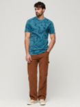 Superdry Vintage Overdyed Printed T-Shirt, Quayside Blue