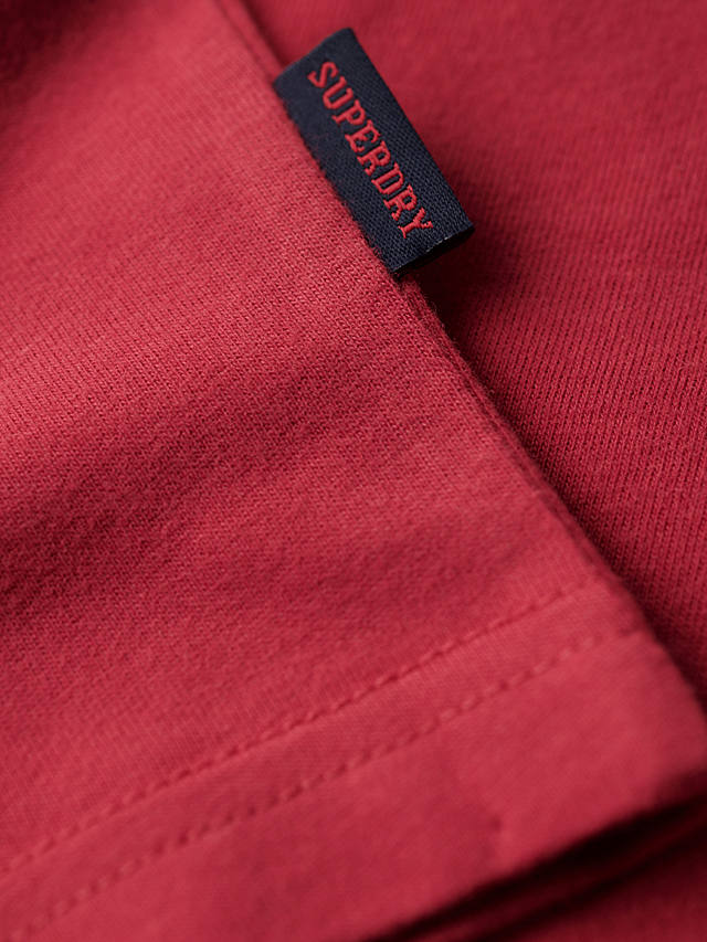 Superdry Organic Cotton Essential Logo T-Shirt, Cranberry Crush Red
