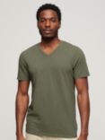 Superdry V-Neck Slub T-Shirt, Sea Spray Green
