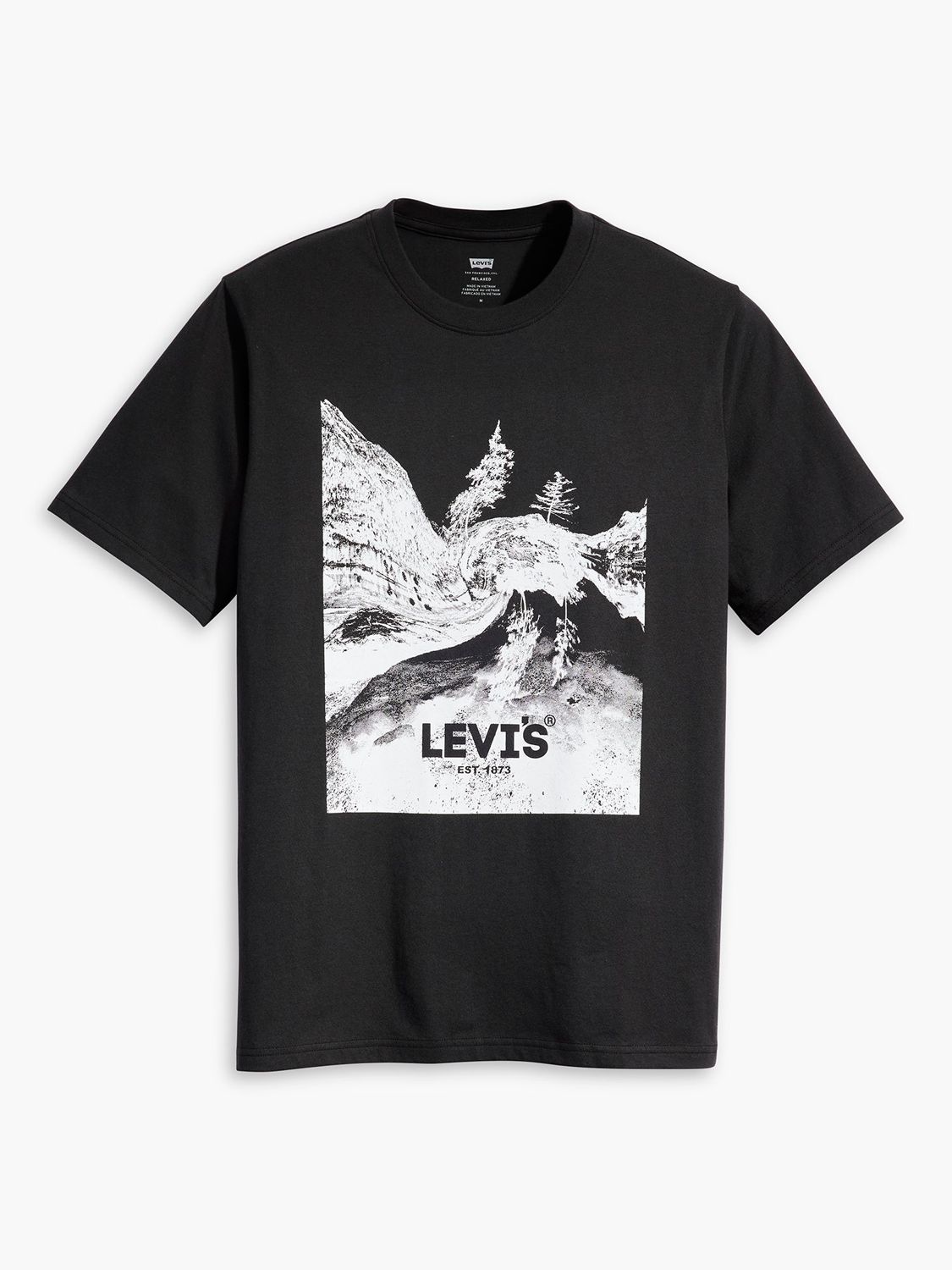 Levi's Short Sleeve Relaxed Graphic T-Shirt, Warped Scenic Caviar, M
