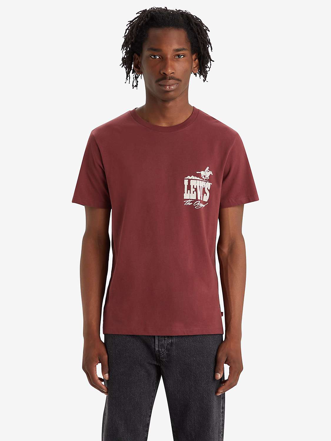 Buy Levi's Graphic Crew Neck T-Shirt, Red Online at johnlewis.com