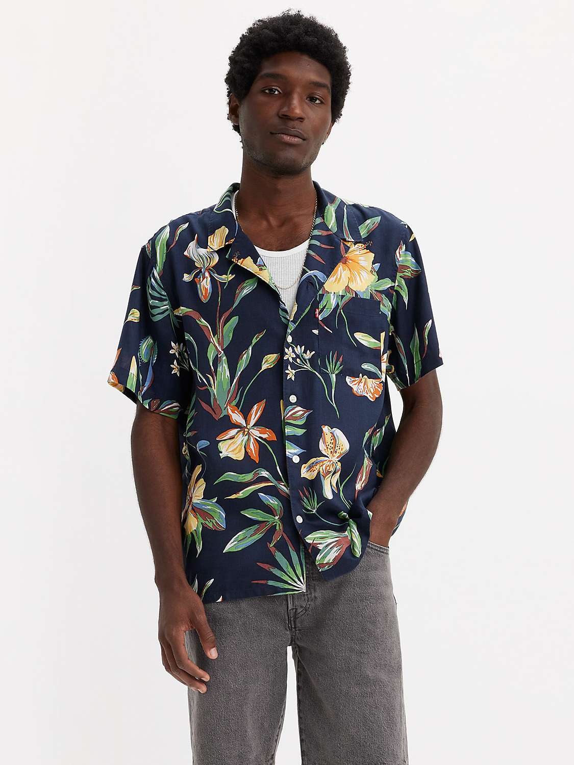 Buy Levi's The Sunset Camp Shirt, Navy/Multi Online at johnlewis.com