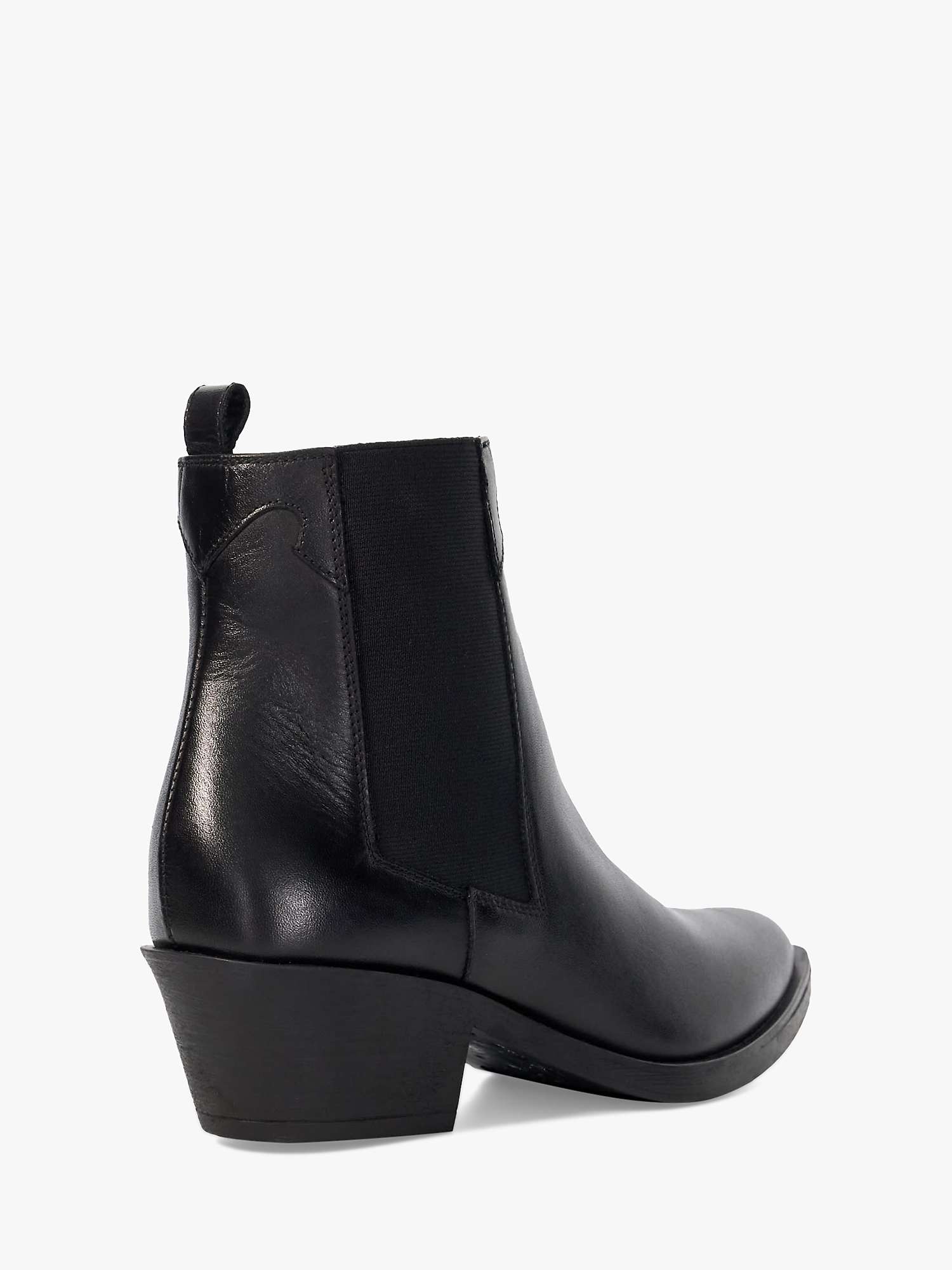 Buy Dune Patoka Leather Western Boots, Black Online at johnlewis.com