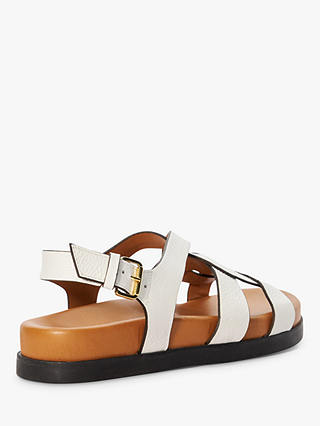 Dune Loupin Leather Footbed Sandals, White