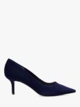 Dune Absolute Suede Pointed Toe Court Shoes, Navy, Navy-suede