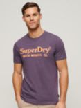 Superdry Venue Classic Logo T-Shirt, Soot Purple Slub