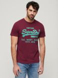 Superdry Vintage Logo Neon T-Shirt, Rich Berry Purple