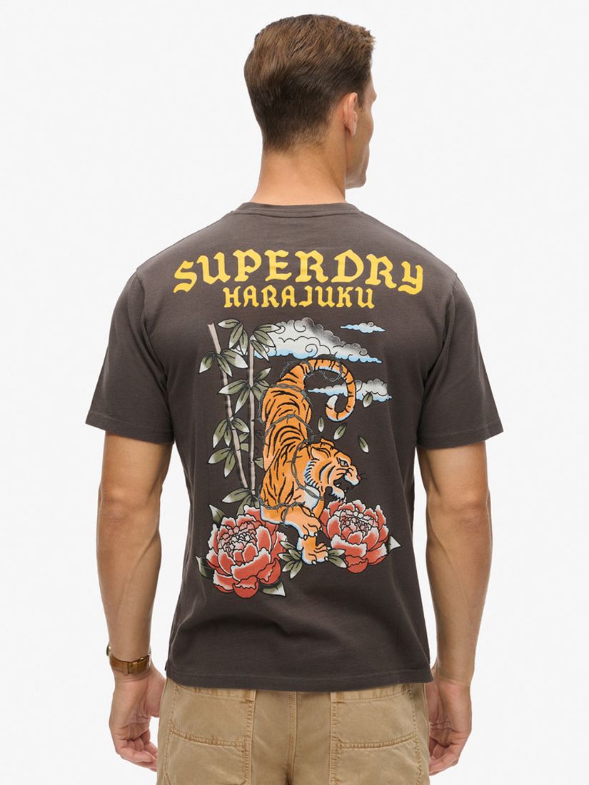 Superdry Tattoo Graphic Loose Fit T-Shirt, Vintage Black, XL