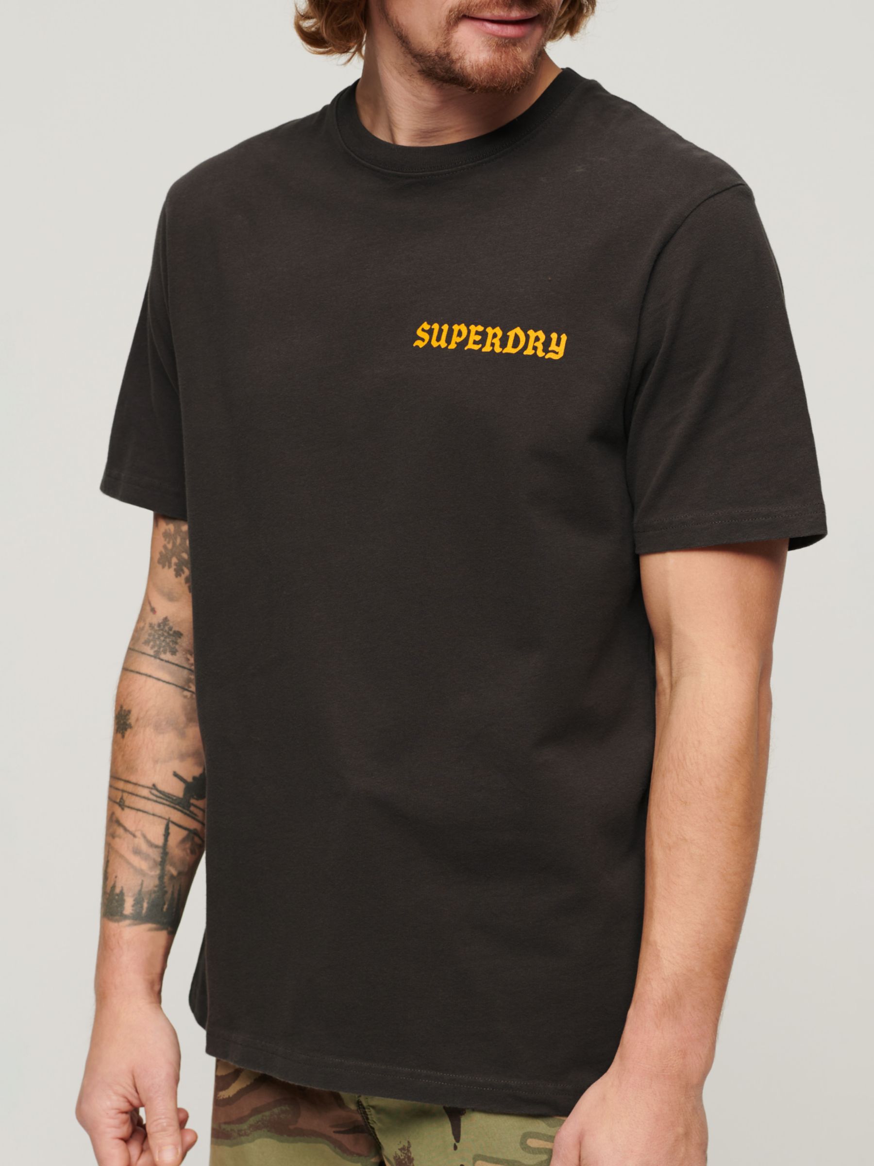 Superdry Tattoo Graphic Loose Fit T-Shirt, Vintage Black, XL