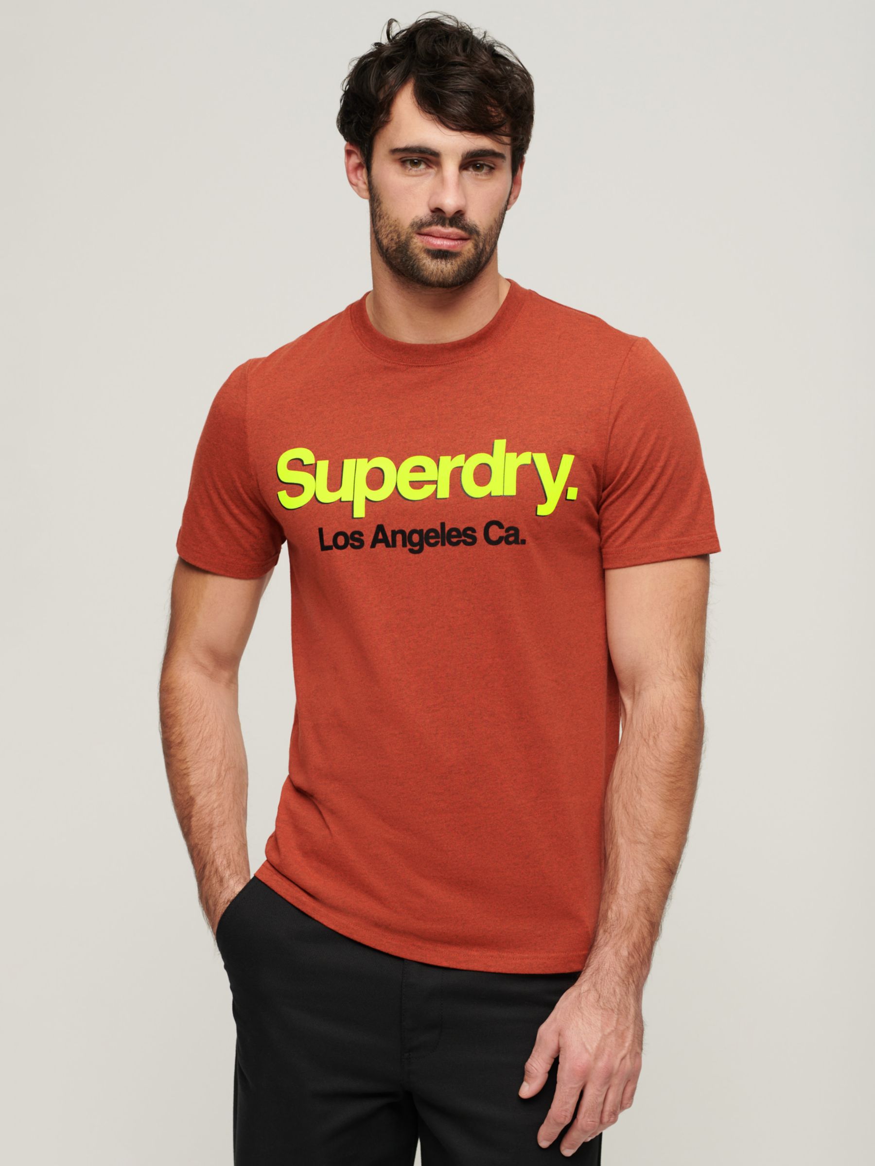 Superdry Core Logo Classic Washed T-Shirt, Arizona Orange Grit, XL